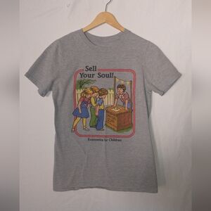 Black Matter Sell Your Soul Kitchy Graphic T Shirt Whimsical Size Small Hot Top